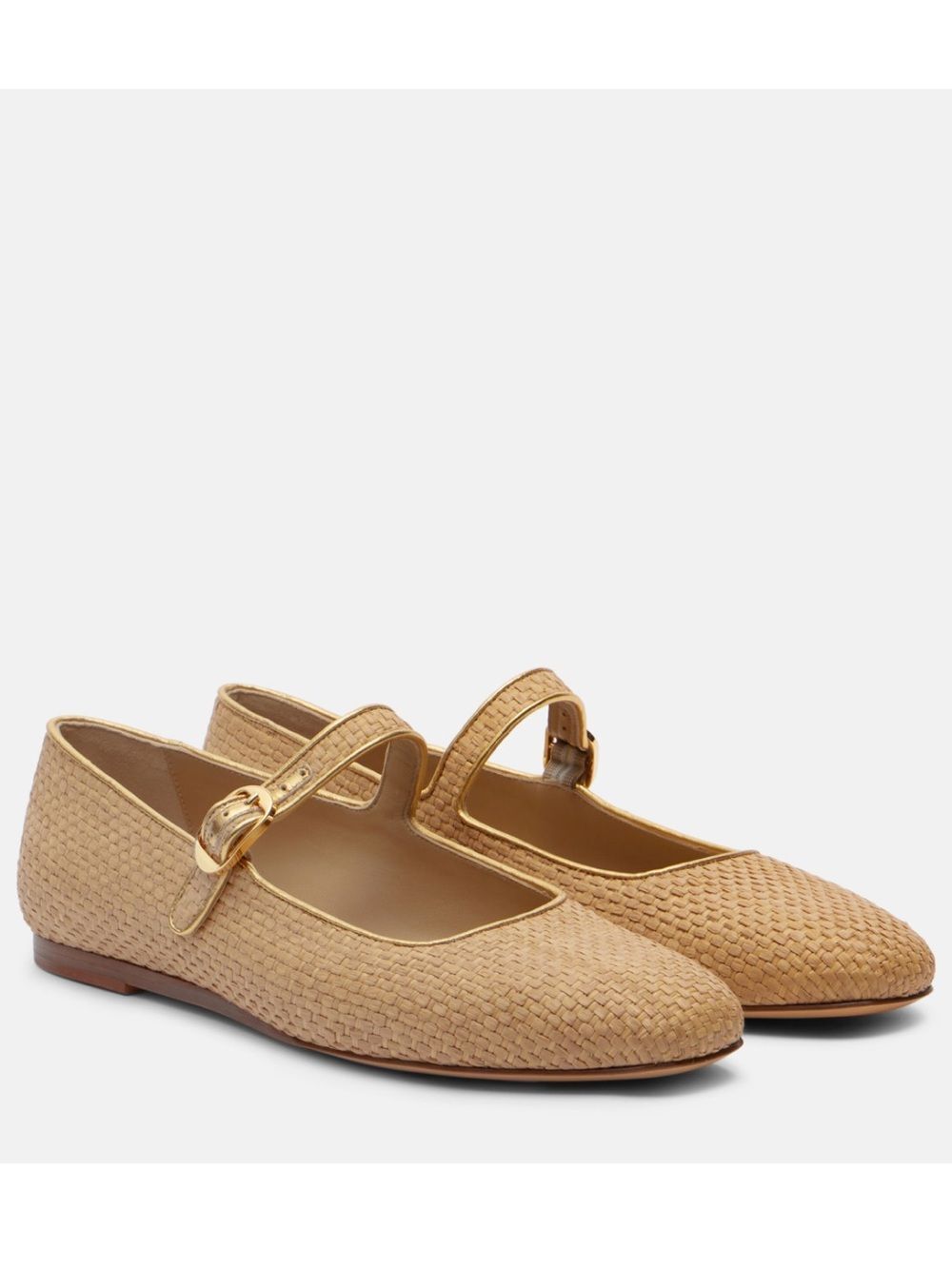 Le Monde Beryl Raffia Mary Jane Buckle flat size 40EU NIB